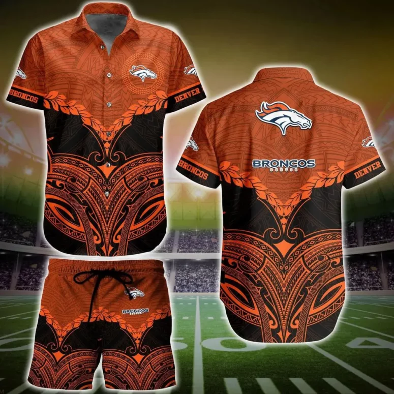 Denver Broncos Tribal Warrior Hawaiian Shirt