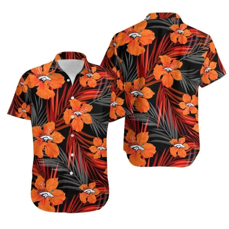 Denver Broncos Tropical Blaze Hawaiian Shirt