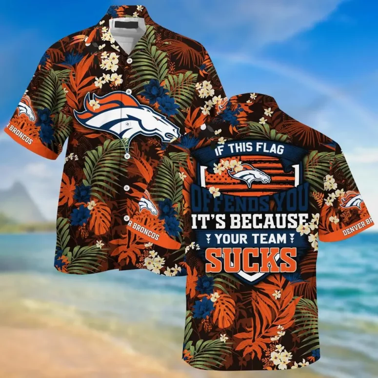 Denver Broncos Tropical Rivalry Hawaiian Shirt