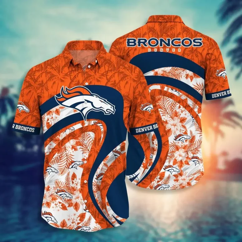 Denver Broncos Waves of Victory Hawaiian Shirt