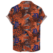 Detroit Tigers 1 Dad Orange Hawaiian Shirt Back - TeeAloha