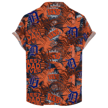 Detroit Tigers #1 Dad Orange Hawaiian Shirt