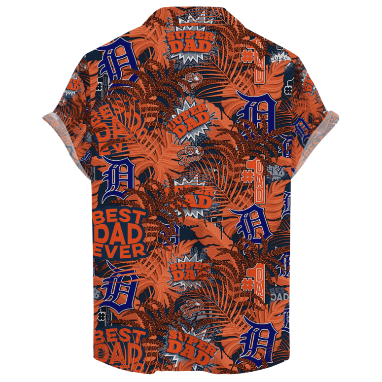 Detroit Tigers #1 Dad Orange Hawaiian Shirt