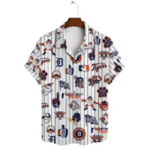 Detroit Tigers Game Day Icons Hawaiian Shirt Front - TeeAloha