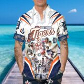 Detroit Tigers Legends Collage Hawaiian Shirt Mockup Front Man - TeeAloha