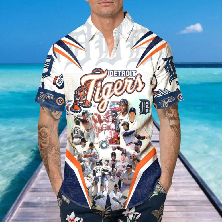 Detroit Tigers Legends Collage Hawaiian Shirt