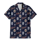 Detroit Tigers Logo Collage Hawaiian Shirt - TeeAloha