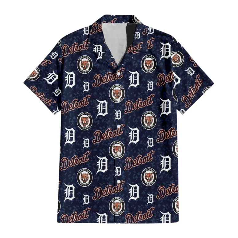 Detroit Tigers Logo Collage Hawaiian Shirt