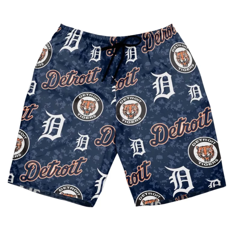 Detroit Tigers Logo Collage Hawaiian Shirt