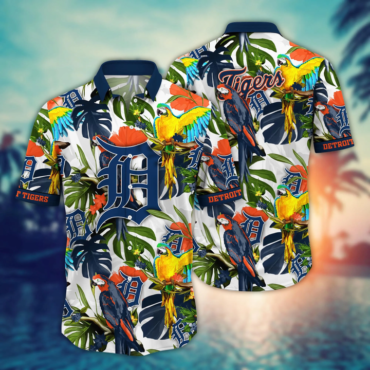 Detroit Tigers Parrot Paradise Hawaiian Shirt