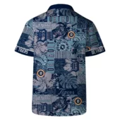 Detroit Tigers Patchwork Pattern Hawaiian Shirt Back - TeeAloha