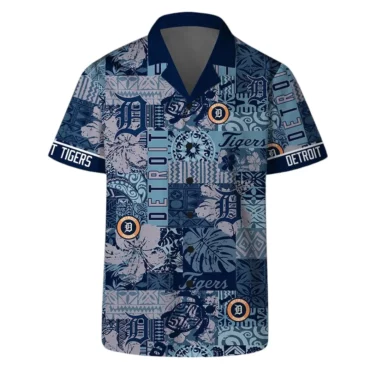 Detroit Tigers Patchwork Pattern Hawaiian Shirt