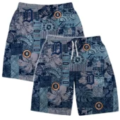 Detroit Tigers Patchwork Pattern Hawaiian Short - TeeAloha