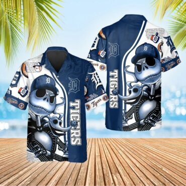 Detroit Tigers Skeleton Mascot Hawaiian Shirt