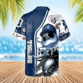 Detroit Tigers Skeleton Mascot Hawaiian Shirt Back - TeeAloha