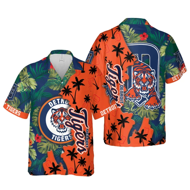 Detroit Tigers Sunset Palms Hawaiian Shirt