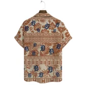 Detroit Tigers Tribal Pattern Hawaiian Shirt Back - TeeAloha