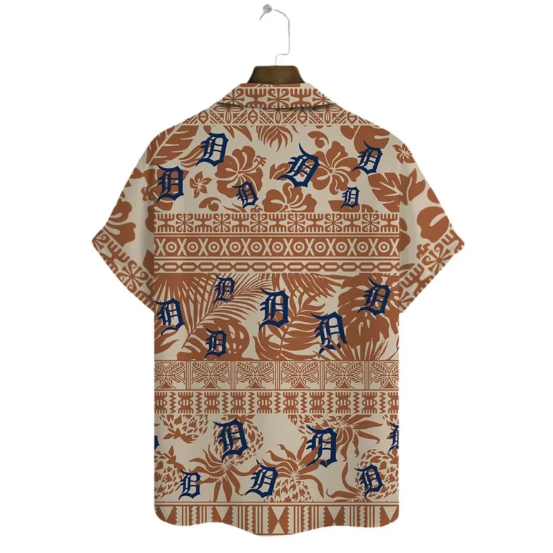 Detroit Tigers Tribal Pattern Hawaiian Shirt