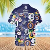 Detroit Tigers Tropical Icon Hawaiian Shirt Back - TeeAloha