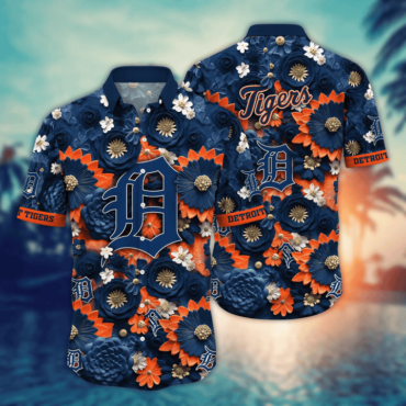 Detroit Tigers Vintage Floral Medley Hawaiian Shirt