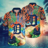 Detroit Tigers Volcanic Island Hawaiian Shirt