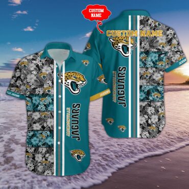 Jacksonville Jaguars Floral Accent Custom Hawaiian Shirt