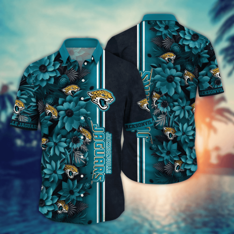 Jacksonville Jaguars Midnight Floral Hawaiian Shirt