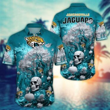 Jacksonville Jaguars Tropical Skull Hawaiian Shirt