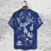 Los Angeles Dodgers 1 Fan Collage Hawaiian Shirt Back - TeeAloha