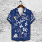 Los Angeles Dodgers 1 Fan Collage Hawaiian Shirt Front - TeeAloha