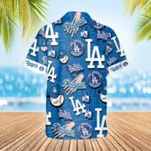 Los Angeles Dodgers All Star Icons Hawaiian Shirt Back - TeeAloha