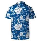 Los Angeles Dodgers Baseball Doodle Hawaiian Shirt Back - TeeAloha