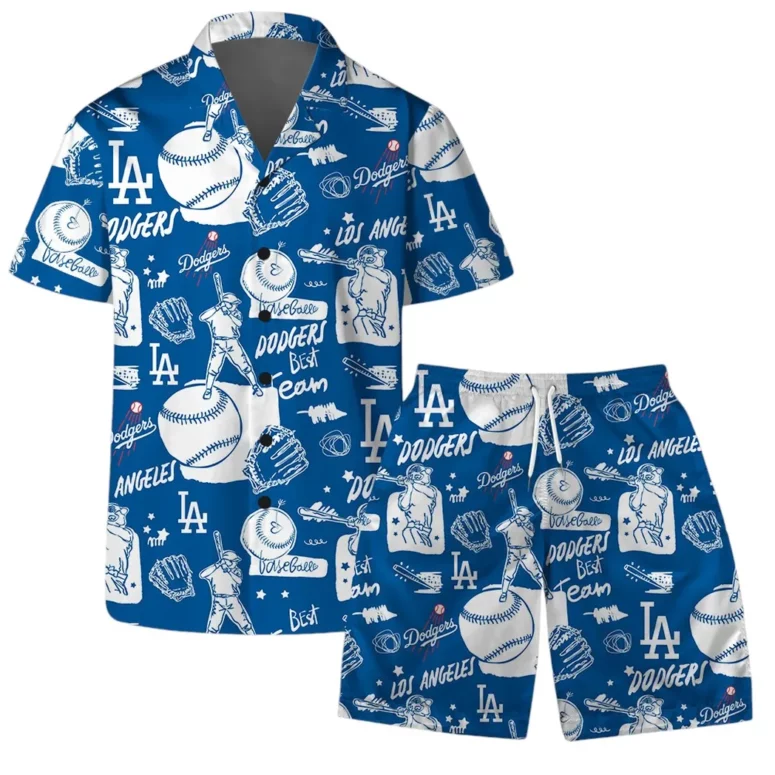 Los Angeles Dodgers Baseball Doodle Hawaiian Shirt