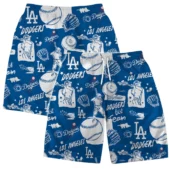 Los Angeles Dodgers Baseball Doodle Hawaiian Short - TeeAloha