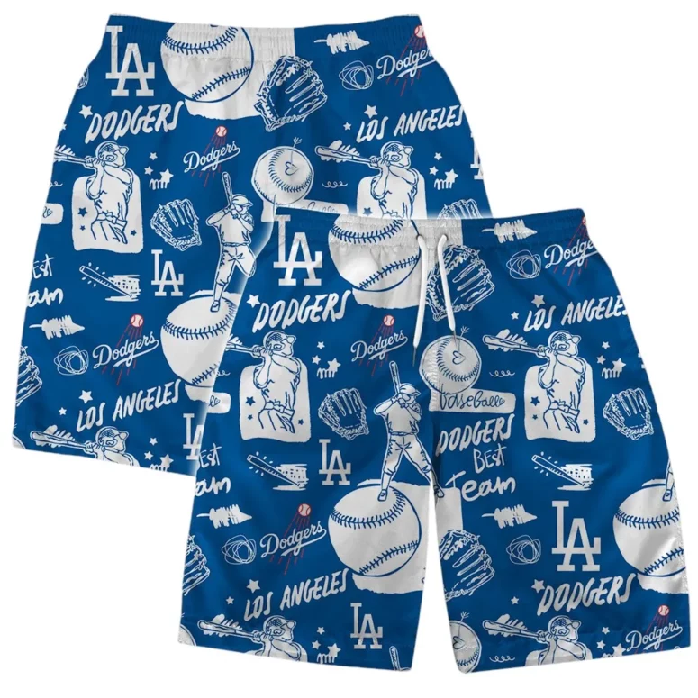 Los Angeles Dodgers Baseball Doodle Hawaiian Shirt