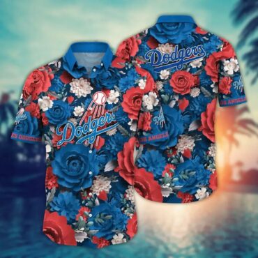 Los Angeles Dodgers Bold Bloom Hawaiian Shirt