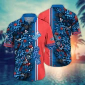 Los Angeles Dodgers Bold Stripe Floral Hawaiian Shirt