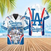 Los Angeles Dodgers Champions Collage Hawaiian Shirt - TeeAloha