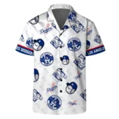 Los Angeles Dodgers Custom Name Hawaiian Shirt Front - TeeAloha