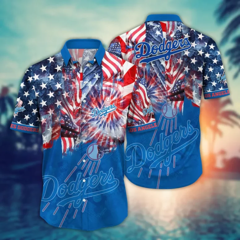 Los Angeles Dodgers Fireworks Celebration Hawaiian Shirt