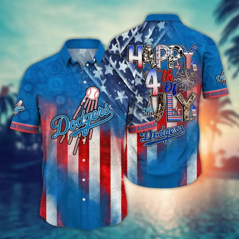 Los Angeles Dodgers Happy 4th of July Hawaiian Shirt