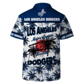 Los Angeles Dodgers Major League Baseball Palms Hawaiian Shirt Back - TeeAloha