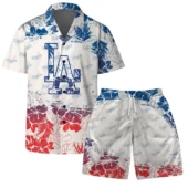 Los Angeles Dodgers One Pride Hawaiian Shirt Back With Short - TeeAloha