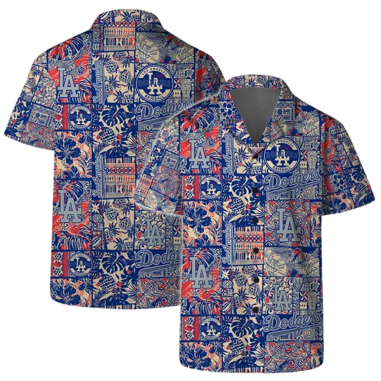 Los Angeles Dodgers Retro Patchwork Hawaiian Shirt