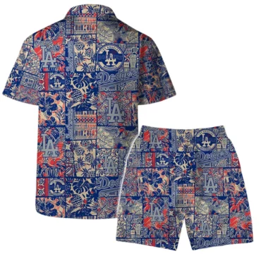 Los Angeles Dodgers Retro Patchwork Hawaiian Shirt