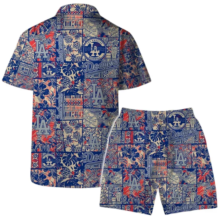 Los Angeles Dodgers Retro Patchwork Hawaiian Shirt