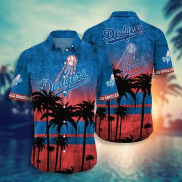 Los Angeles Dodgers Sunset Palms Hawaiian Shirt