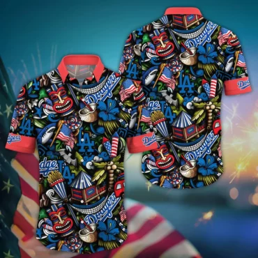 Los Angeles Dodgers Tiki Celebration Hawaiian Shirt