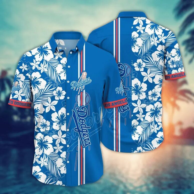 Los Angeles Dodgers Tropical Hibiscus Hawaiian Shirt