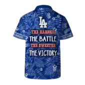 Los Angeles Dodgers Victory Palm Hawaiian Shirt Back - TeeAloha